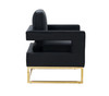 Edna - Modern Black Velvet & Gold Accent Chair / VGRHRHS-AC-201-BLK