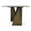 Melanie - Modern White Ceramic & Brushed Brown Dining Table / VGVCT1886-WHT-DT