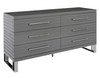 Splendor - Grey High Gloss Slatted Dresser / VGVCJ20256-D-GREY-DRS