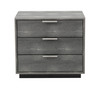 Dynasty - Modern Shagreen Three Drawer Nightstand / VGVCN2108-3-GRY-NS