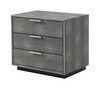 Dynasty - Modern Shagreen Three Drawer Nightstand / VGVCN2108-3-GRY-NS