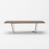 Gilroy - Modern Walnut & Stainless Steel Dining Table / VGBBMI2003T-WAL-DT