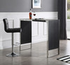 Manston - Modern Black Oak & Stainless Steel Bar Table / VGVCBT1935-BLK