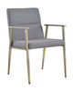 Sabri - Contemporary Grey & Antique Brass Arm Dining Chair / VGGAGA-6580CH-GRY