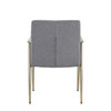 Sabri - Contemporary Grey & Antique Brass Arm Dining Chair / VGGAGA-6580CH-GRY