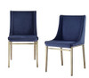 Mimi - Contemporary Blue Velvet & Antique Brass Dining Chair (Set of 2) / VGGAGA-6544CH-BLU-DC