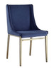 Mimi - Contemporary Blue Velvet & Antique Brass Dining Chair (Set of 2) / VGGAGA-6544CH-BLU-DC