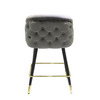 Elliot - Contemporary Grey & Black/Gold Dining Bar Stool (Set of 2) / VGSWSBC432-DKGRY-BS
