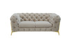 Quincey - Transitional Beige Velvet Loveseat / VGKNK8520-BEI-L