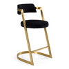 Shandra - Black Velvet + Gold Counter Stool / VGRHRHS-CS-220-FB-BLK-BS