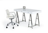 Ostrow - White + Stainless Steel Desk / VGGMCP-705E-WHT-DSK