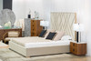 Eldora - Eastern King Glam Beige Velvet and Brushed Brass Bed / VGVCBD1900-19-EK