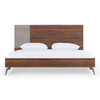 Palermo - Eastern King Modern Italian Faux Concrete & Walnut Bed / VGACPALERMO-WAL-BED-EK