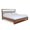 California King Nova Domus Falcor - Modern Grey Fabric & Walnut Veneer Bed / VGMABR-107-BED-CK