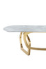 Colton - Modern Gray Microlite & Gold Dining Table / VGZAT112-GRY