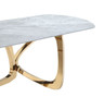 Colton - Modern Gray Microlite & Gold Dining Table / VGZAT112-GRY