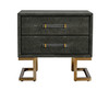 Howard - Modern Shagreen Grey Leatherette & Gold Nightstand / VGGMBEC-1528-GRY-NS