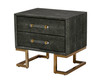 Howard - Modern Shagreen Grey Leatherette & Gold Nightstand / VGGMBEC-1528-GRY-NS
