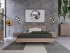 Queen Nova Domus Boston - Modern Brown Oak & Brushed Stainless Steel Bed / VGANBOSTON-BED-Q
