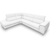 Viola - Italian Contemporary White Leather Left Facing Sectional Sofa / VGCCVIOLA-KIM-WHT-LAF-SECT