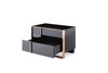 Cartier - Queen Modern Black + Rose Gold Bed + Nightstands / VGVCBD-A002-BLK-BED-2NS-SET-Q