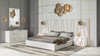 Nixa - Eastern King Modern White + Gold Bed + Nightstands / VGVCBD1909-BLK-BED-2NS-SET-EK