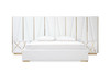 Nixa - Eastern King Modern White + Gold Bed + Nightstands / VGVCBD1909-BLK-BED-2NS-SET-EK