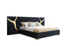 Aspen - Eastern King Modern Black + Gold Bed + Nightstands / VGVCBD1801-BLK-BED-2NS-SET-EK