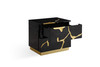 Aspen - Eastern King Modern Black + Gold Bed + Nightstands / VGVCBD1801-BLK-BED-2NS-SET-EK