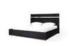 Cartier - Eastern King Modern Black + Rose Gold Bed + Nightstands / VGVCBD-A002-BLK-BED-2NS-SET-EK