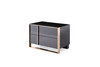 Cartier - Eastern King Modern Black + Rose Gold Bed + Nightstands / VGVCBD-A002-BLK-BED-2NS-SET-EK