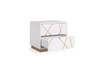 Nixa - California King Modern White + Gold Bed + Nightstands / VGVCBD1909-BLK-BED-2NS-SET-CK