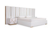 Nixa - California King Modern White + Gold Bed + Nightstands / VGVCBD1909-BLK-BED-2NS-SET-CK