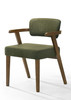 Sacks - Mid-Century Modern Green Fabric + Herringbone Walnut Dining Set / VGMA-MIT-5451-SET-WAL