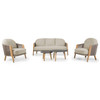 Cayman - Outdoor Beige + Teak Sofa Set / VGAT-RASF-237-SET