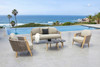 Cayman - Outdoor Beige + Teak Sofa Set / VGAT-RASF-237-SET