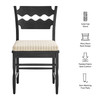 Jax Oak Wood Dining Chair With Wavy Razor Back and Cushion by Modway / EEI-7517