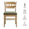 Jax Oak Wood Dining Chair With Wavy Razor Back and Cushion by Modway / EEI-7517