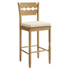 Jax Oak Wood Bar Stool With Wavy Razor Back and Cushion by Modway / EEI-7519