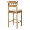 Jax Oak Wood Bar Stool With Wavy Razor Back and Cushion by Modway / EEI-7519