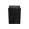 Ark Square Pedestal End Table in Genuine Black Marble / ARKETBL
