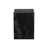 Ark Square Pedestal End Table in Genuine Black Marble / ARKETBL