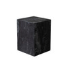 Ark Square Pedestal End Table in Genuine Black Marble / ARKETBL
