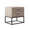 Madera 2-Drawer Solid Wood Accent Table in Ash Finish w/ Black Metal Finished Legs / MADERANSAS