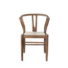Nara Wishbone Wood Dining Chair in Walnut Finish w/ Woven Natural Rope Seat / NARADCWA1PK