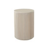 Siren 18" Round Wood End Table in Natural Finish w/ Fluted Accent Base / SIRENETNA