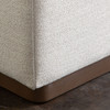 Aspen Ottoman in Cream Polyester Fabric with Wood Trim / ASPENOTCM