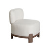 Dove Armless Accent Chair in Cream Polyester Fabric with Wood Trim / DOVECHCM