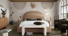 Fox Eastern King Bed in Camel Performance Velvet w/ Arch Headboard / FOXCAEKBED