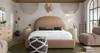 Fox Eastern King Bed in Camel Performance Velvet w/ Arch Headboard / FOXCAEKBED